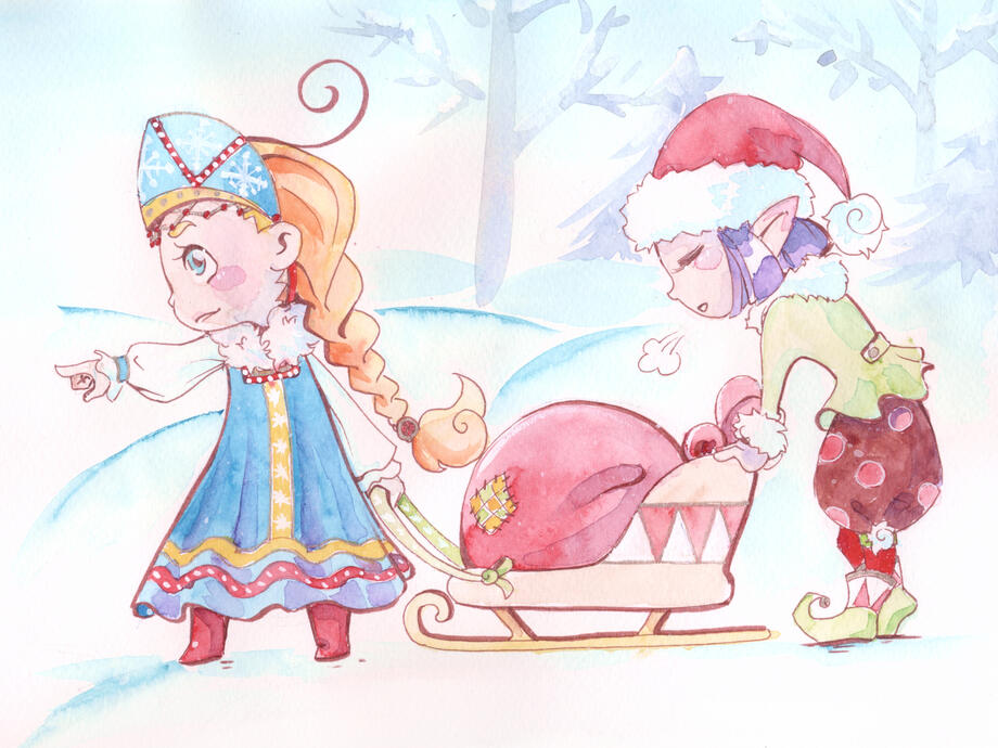 Watercolor Winter Card